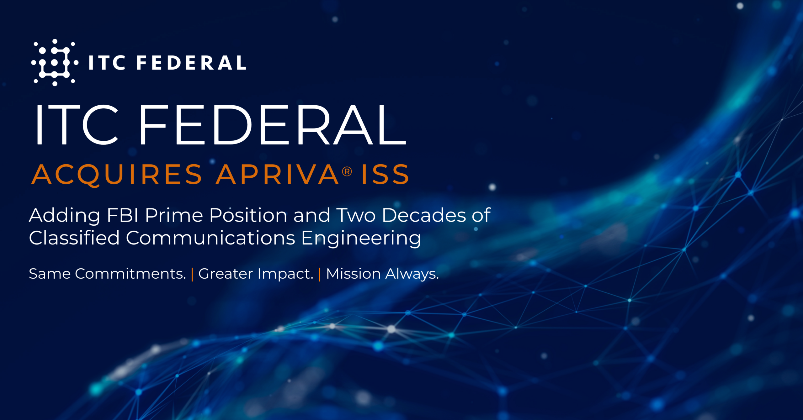 Image for ITC Federal Acquires Apriva ISS, Adding FBI Prime Position and Two Decades of Classified Communications Engineering